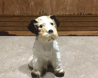 ヴィンテージ 磁器/セラミック製ワイヤーヘアフォックステリア犬 2体