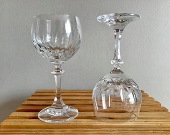 2 Vintage Germany Schott  Zwiesel Crystal Wine Glasses, Collectible Barware, Vintage Glassware