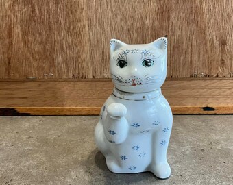 アンティーク 骨董 猫 陶器製 置物 醤油差し 中国 ヴィンテージ 愛らしい猫のフィギュア付きティーポットまたは醤油差し - Etsy 日本