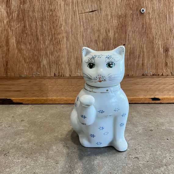 愛らしい猫のフィギュア付きティーポットまたは醤油差し - Etsy 日本