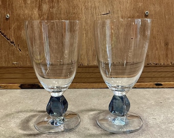 Schott Zwiesel Crystal Wine Goblets with Blue/ Purple Stem - Set of 2