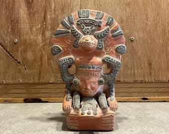 マヤ・アステカの座る神テラコッタ粘土彫刻像 古代文化 陶器製人形 il_340x270.6447784567_sfw2.jpg