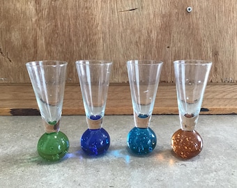 Vintage Bubble Ball Base Shot Glass - Assorted Colors (Sold Separately)