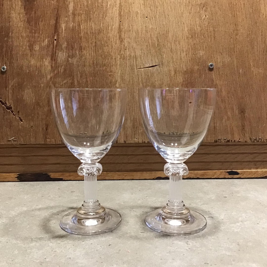 MIKASA Wine Glasses Goblets, Lead Crystal, Parthenon, Columns Greek