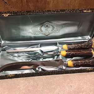 3-teiliges Vintage Connoisseurs Choice Messerset aus Gabelstahl mit Originalbox, hergestellt in England