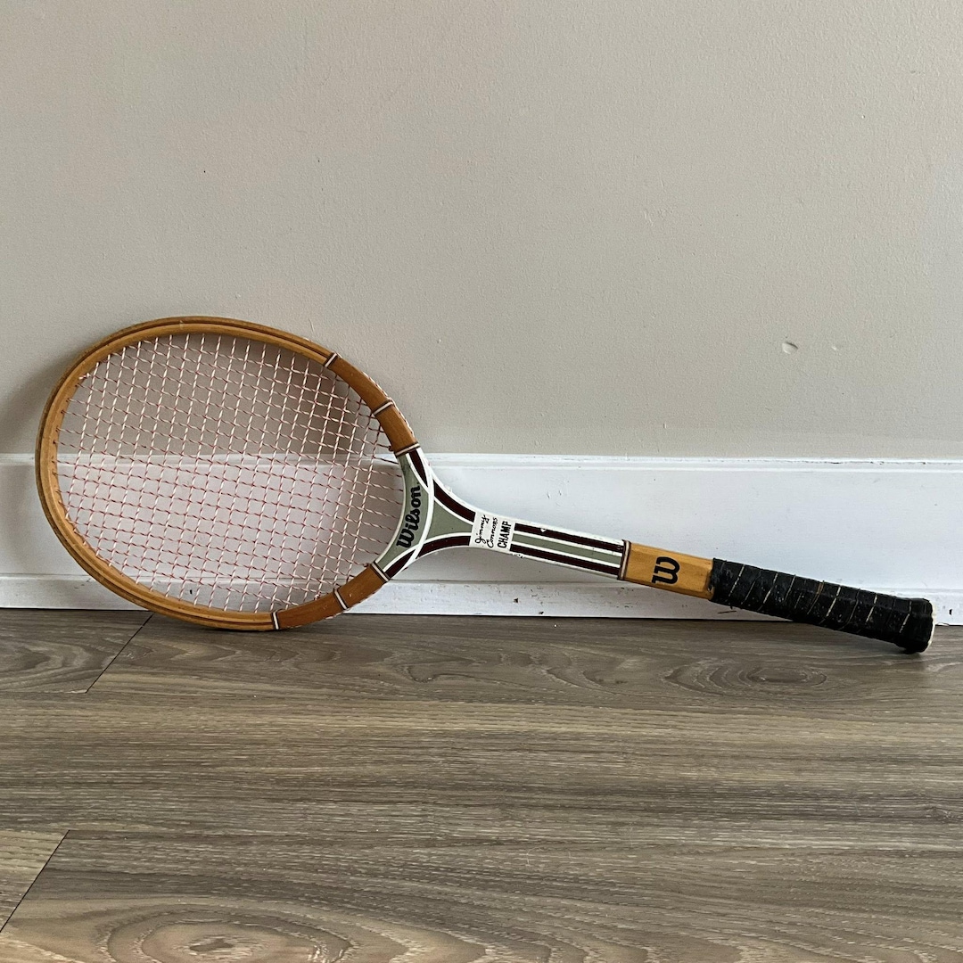 Vintage Wilson Jimmy Connors Champ Wood Tennis Racket, Genuine