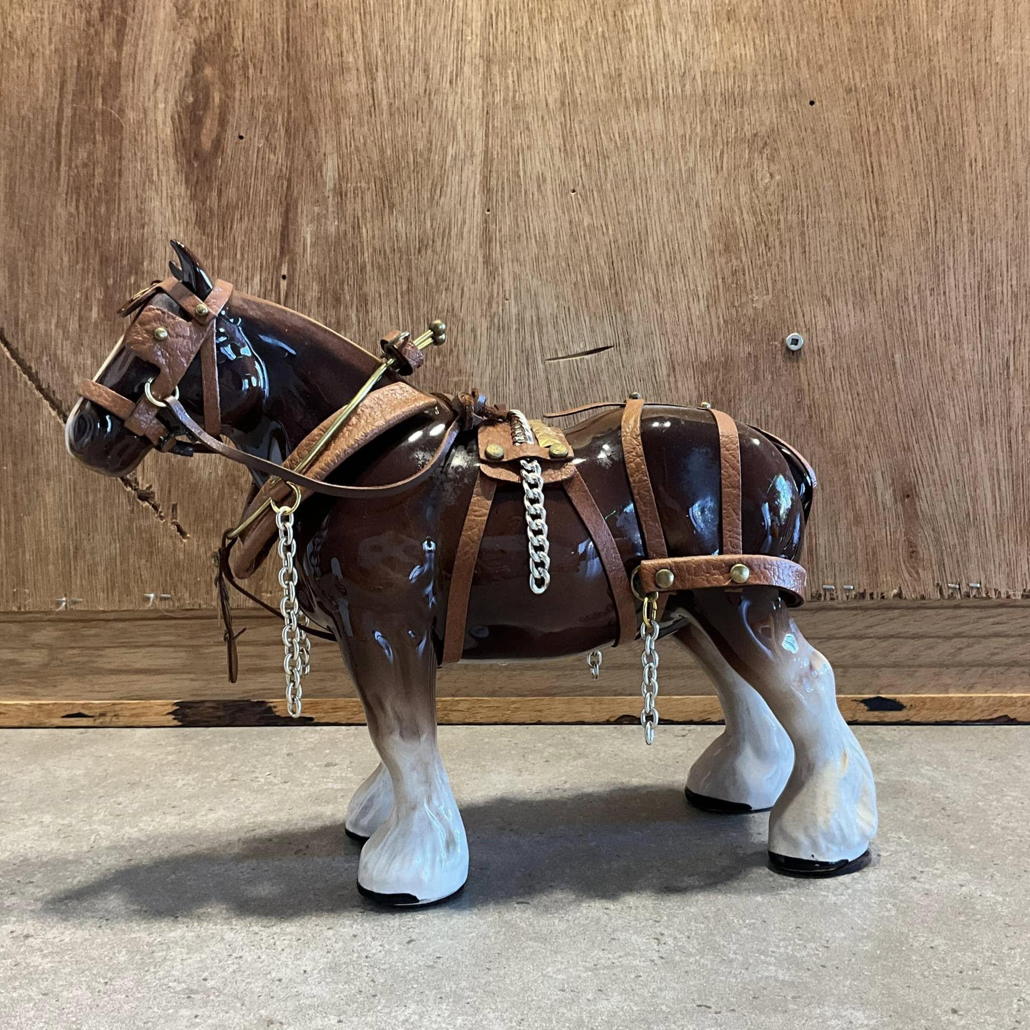 Vintage Kenall Shire Range Staffordshire Horse Figurine Straps