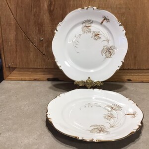 Vintage Heinrich H&C Bavaria Dinner Plates: Gold Trim Floral Set