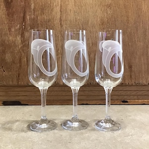 3 verres à champagne vintage - flûtes à champagne - fleur de calla, verre floral fabriqué en France