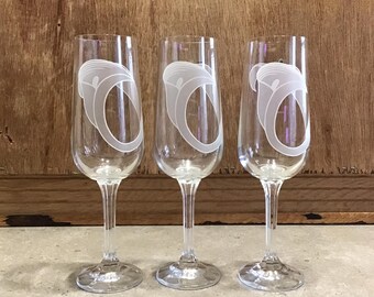 非常に希少：花が描かれた豪華なシャンパングラス6個セット「ローラン