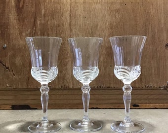 Royal Crystal Wine Glasses - Set of 3, Crystal Stemware, Wine Goblets, Toasting Glasses, Vintage Glassware