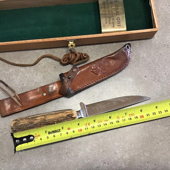 Puma Stag Handle Gamekeeper Knife: Solingen Germany, Wood Box