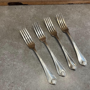 4 Vintage Oneida Stainless Forks Made in USA
