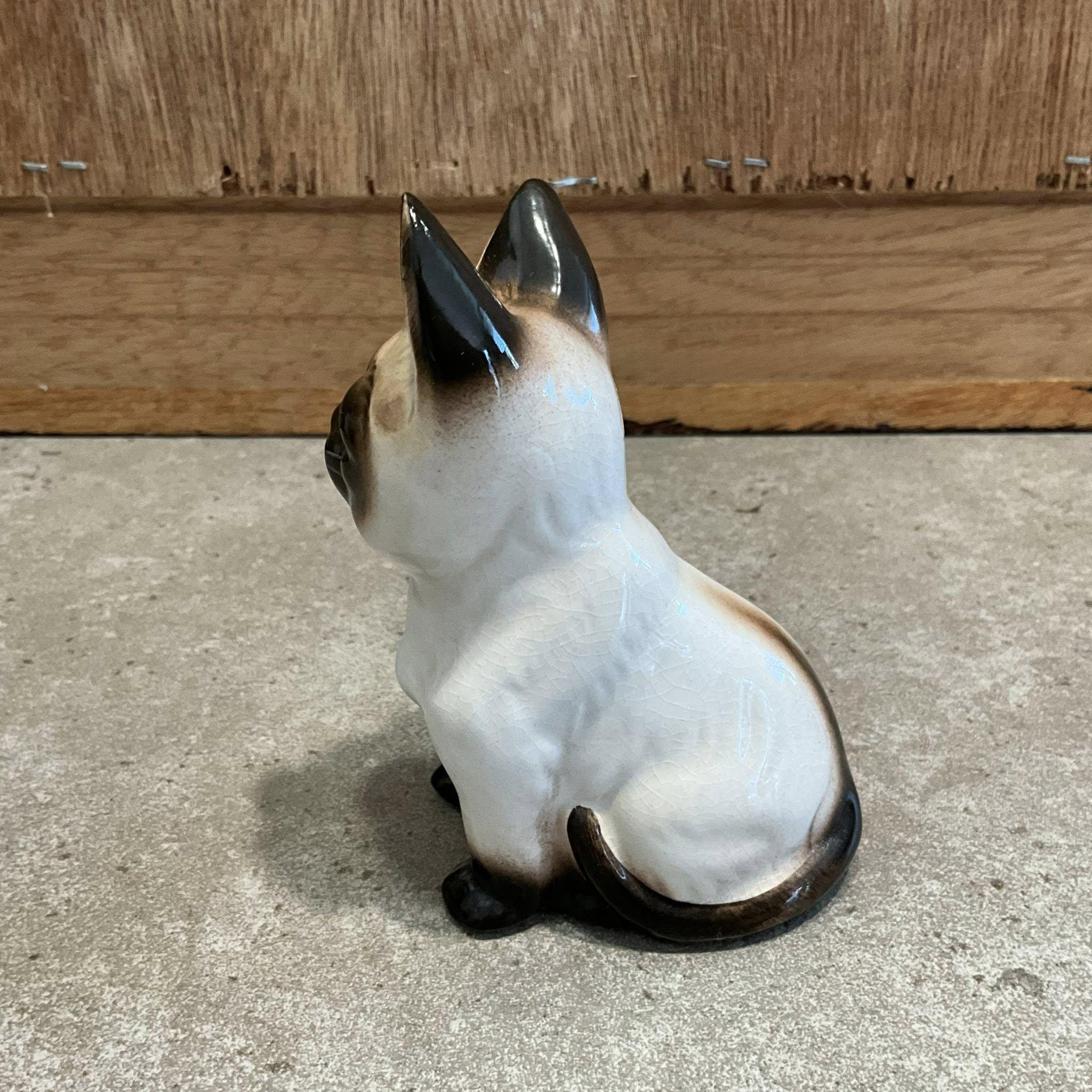 ヴィンテージ陶器製シャム猫の置物 - Etsy 日本