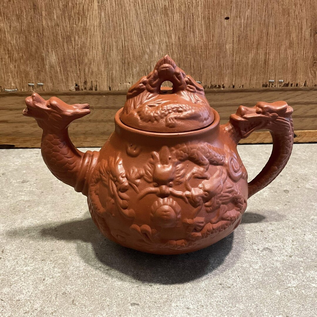 Small Red Clay Dragon Teapot Rust Color Bottom is Stamped - Etsy