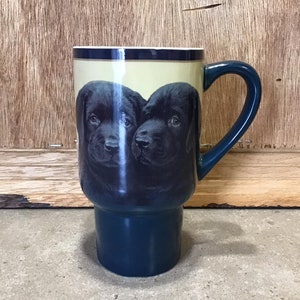 Black Labrador Mug, Adorable lab puppies Coffee Mug with Dog design, Funny gift for dog lover. Black Labrador gift. Retriever present.