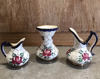 3 Mini Vase and Jugs Made in Holland Numbered