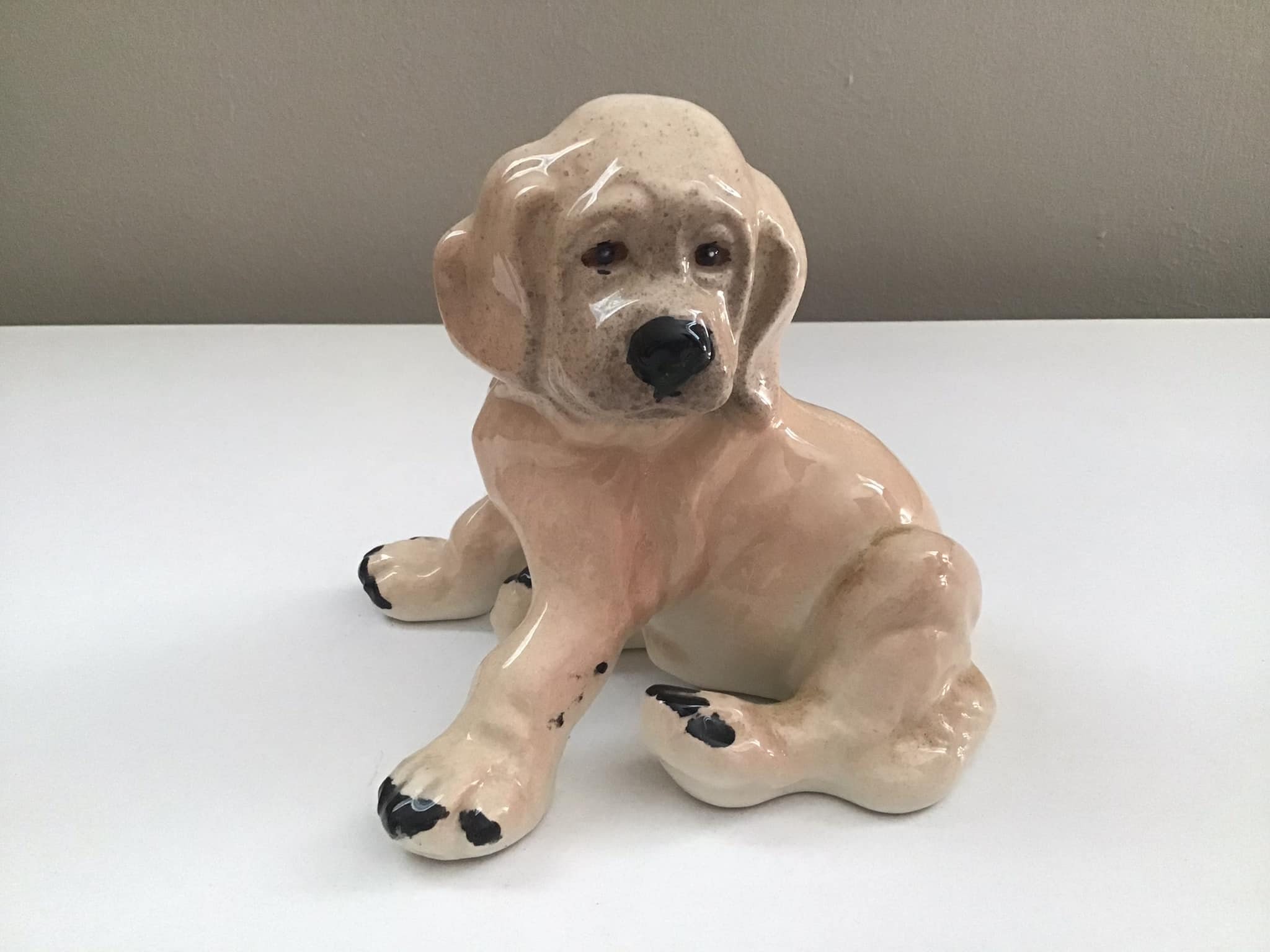 Vintage Dog Figurine Vintage Dog Collectible Hand-Painted Labrador Dog Figurine Made in Japan Labrador Porcelain Dog Statue