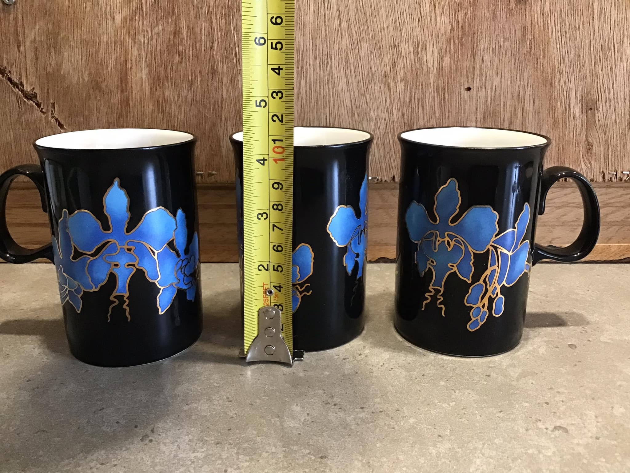 ダヌーン　マグカップ　3個 ダヌーン フィジー マグカップ - 3個セット - ブラック グレーズ