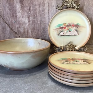 Round serving bowl and Plates made in Italy - Sale Separately