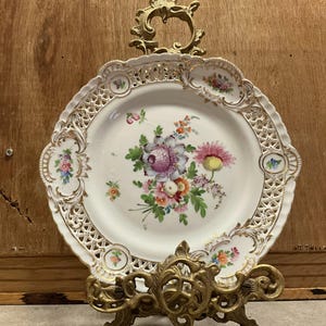 Carl Thieme Dresden Floral Pierced Reticulated 8.8&quot; Plate Made in Germany