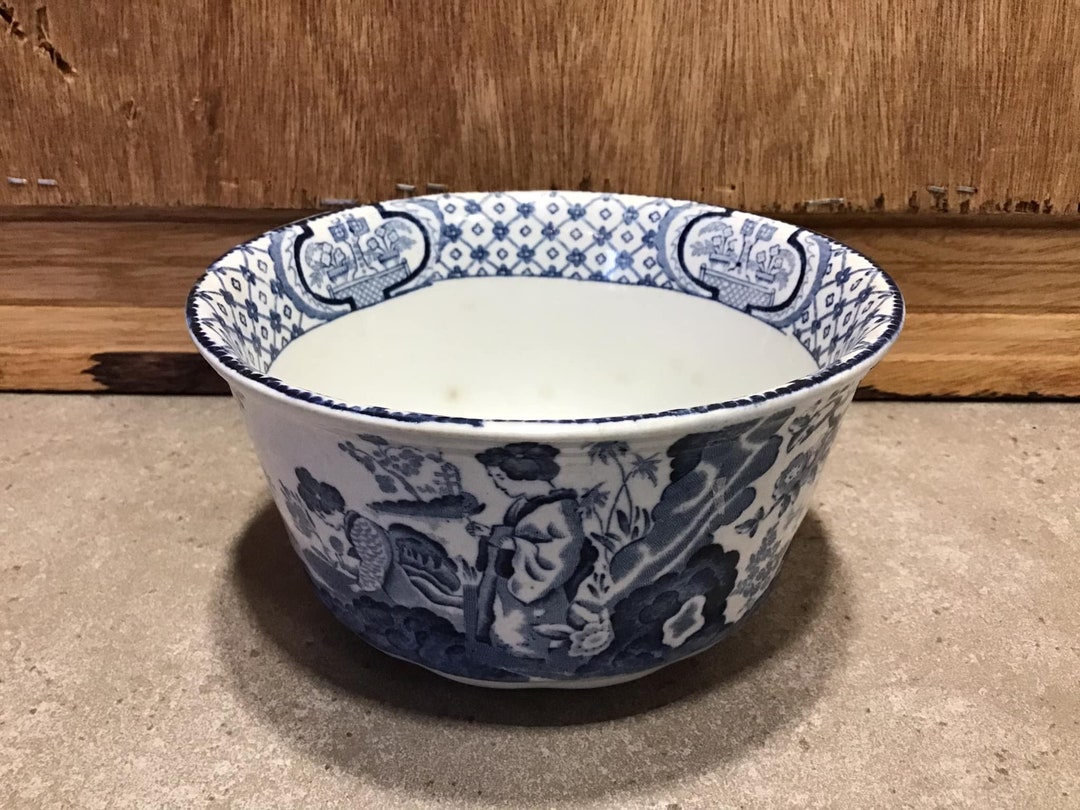 Vintage Adams Tokio Pattern England Bowl Blue and White Rd. No
