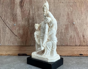 Vintage Italian Alabaster Sculpture: A. Santini Embrace, 12
