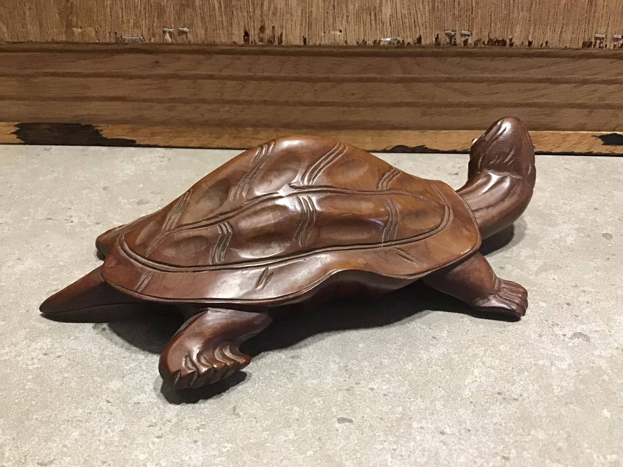 木彫りの亀の置物：風水装飾（幅8インチ×奥行き4インチ） - Etsy 日本