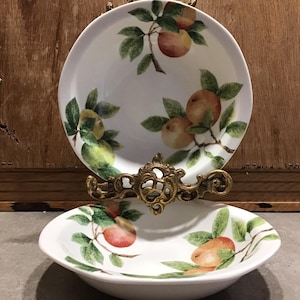 2 Vintage Citrus Grove de Royal Doulton Plates Hecho en Inglaterra Porcelana fina TC1192