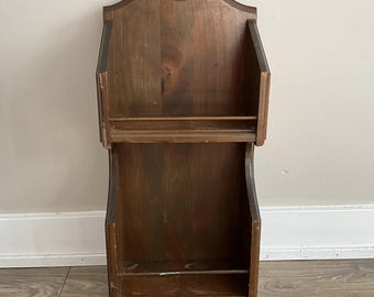 ヴィンテージ 2段木製吊り下げ壁棚 - Etsy 日本