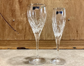 2 Marquis Waterford Caprice mit Rand - Sektflöte und Weinglas