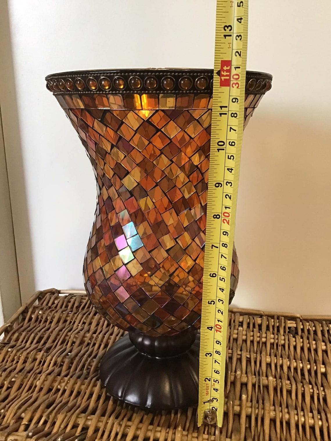 Partylite Global Fusion Hurricane Stained Glass Mosaic Candle Etsy