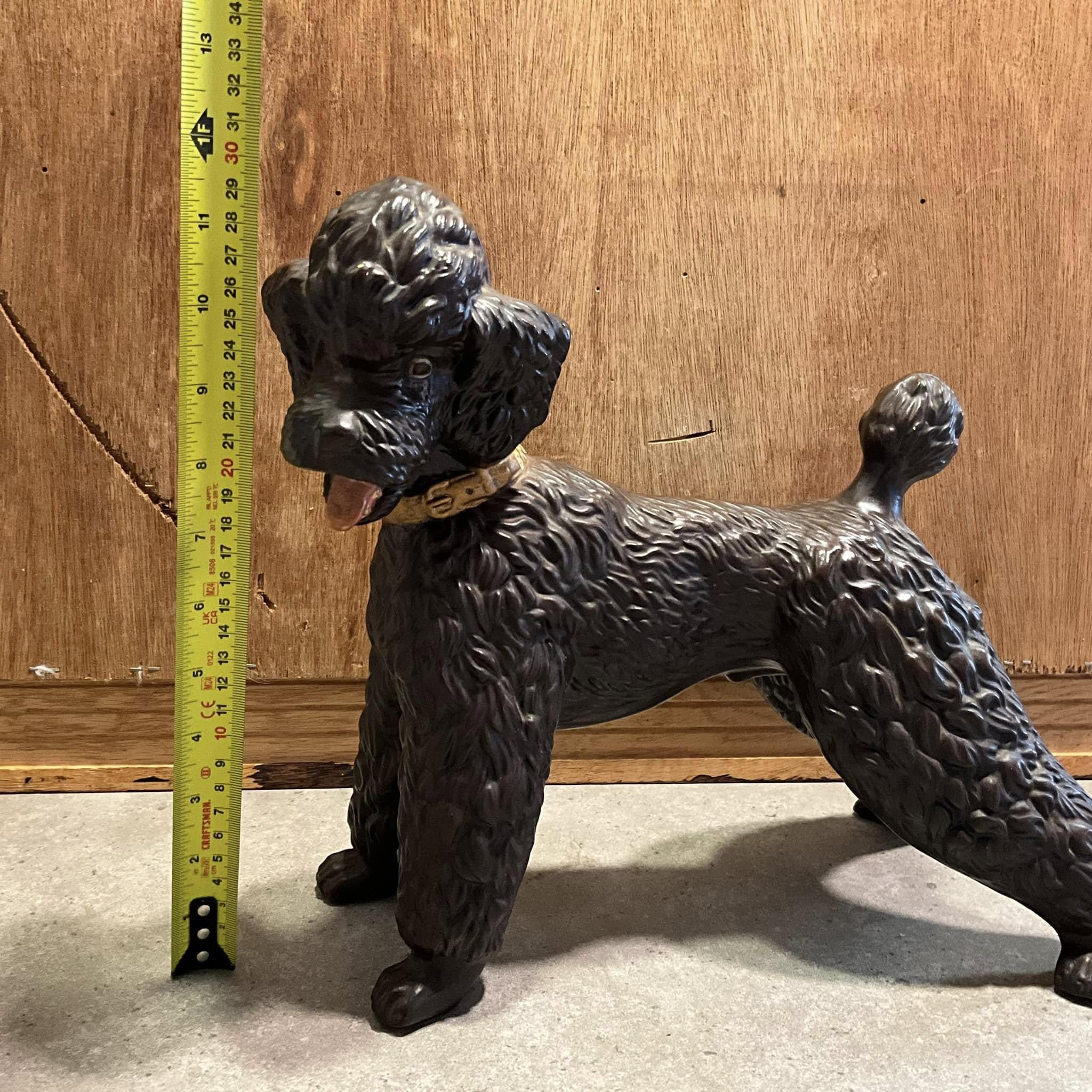 Vintage Ceramic Brown Poodle Dog Figurine 11.5