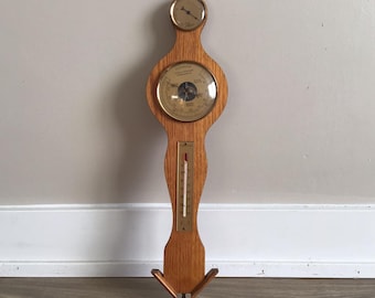 ヴィンテージデスクトップ気象ステーション：レトロな気圧計湿度計温度