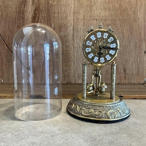 Vintage S. Haller Simonswald Germany Mantel Clock with Dome, Vintage German Clock - Not Tested - No key - AS IS