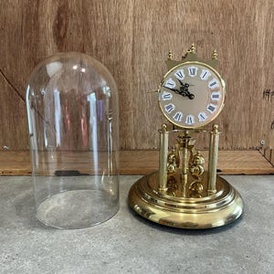 Vintage Kern German Mantel Clock, West Germany Mantel Clock with Dome, Vintage German Clock - not tested, no key
