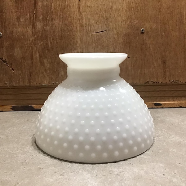 Vintage Lamp Shade White Hobnail Milk Glass 5.5“ Tall Hurricane Lamp Shade