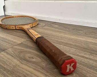 ビンテージ カワサキ ウッド テニスラケット：グランプリ スポーツ装飾