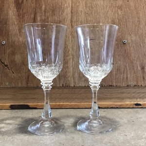 Vintage Brighton by Toscany heavy crystal wine glasses - goblets - water glass - set of 2
