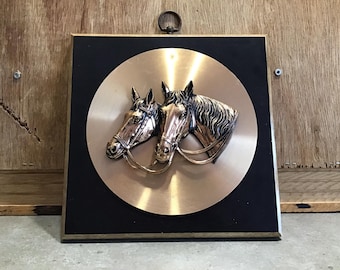 ヴィンテージ！Horse Three-dimensional カフ ブレスレット Bruce Fox Signed Copper Horse Head Relief Plaques - Vintage