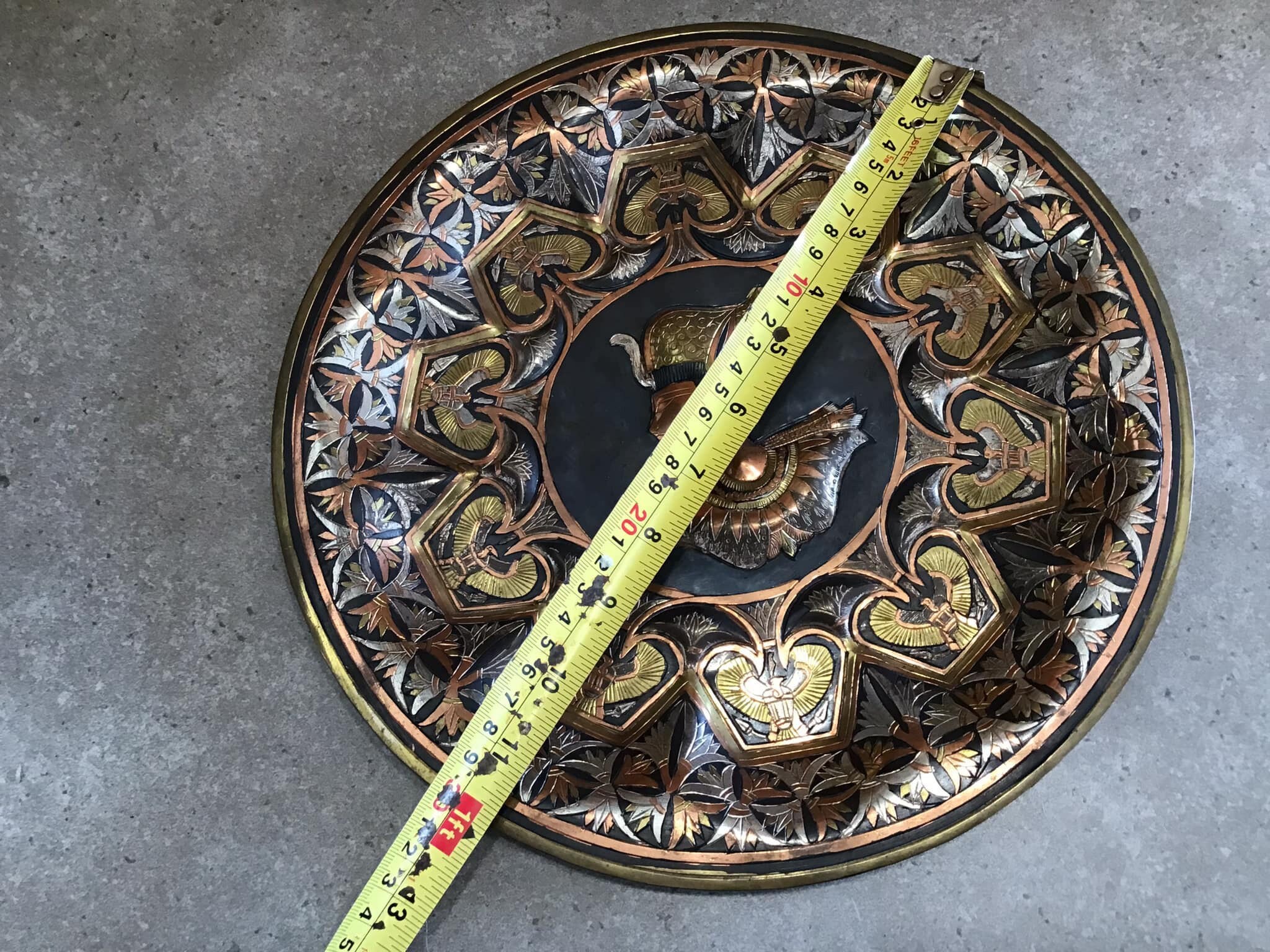 Vintage Etched Copper Egyptian Wall Plate - 11.9