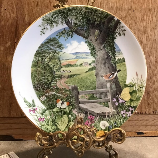 Assiette de collection Royal Worcester Limited Edition "Country Path in Mayl" par Peter Banett.1979