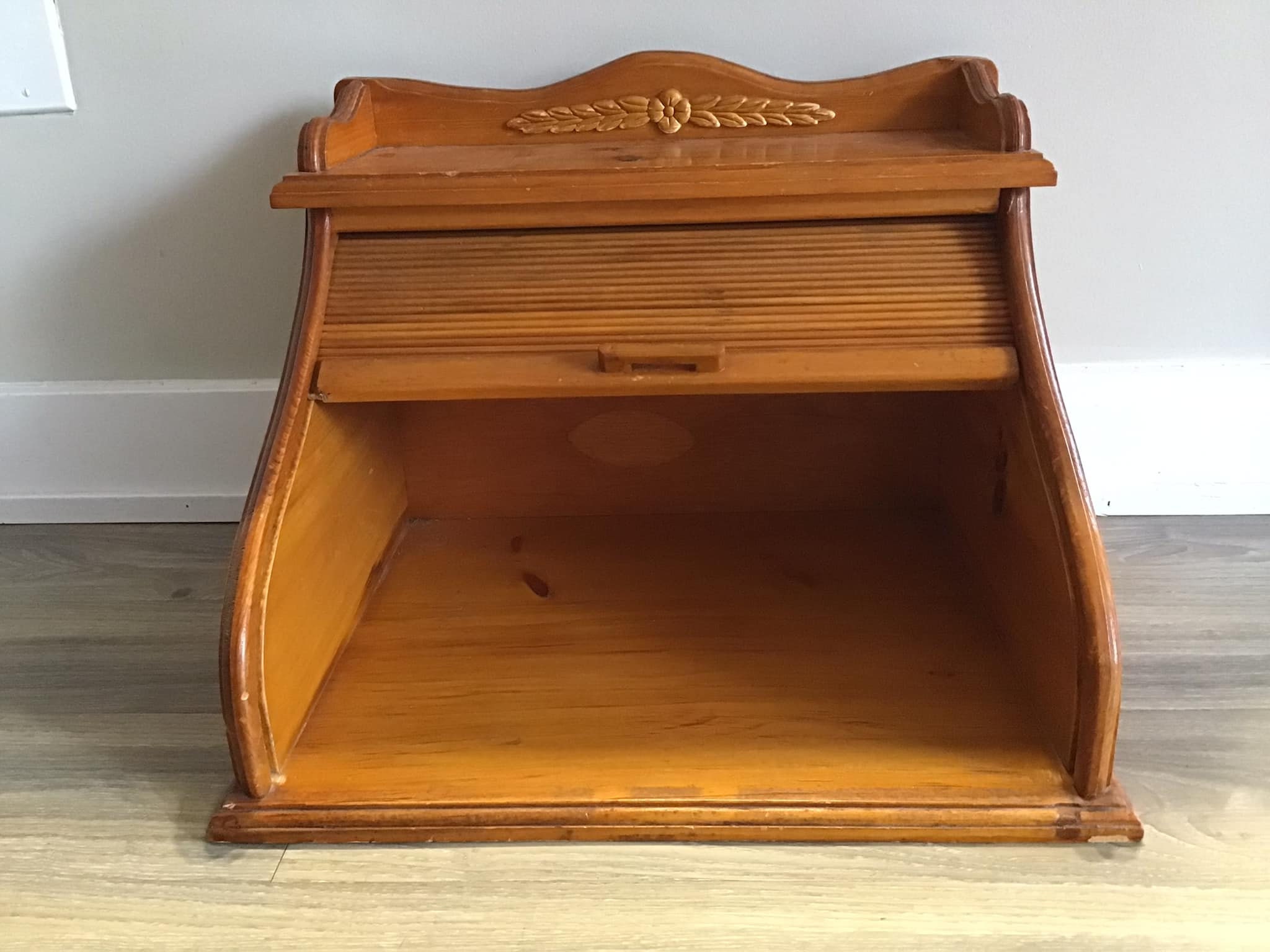 Large Roll Top BREAD BOX Wood Bread Box Vintage Bread Box. Etsy
