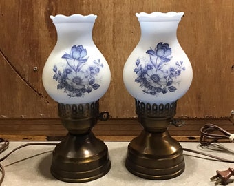 Vintage Floral Akzent Lampen: Glas & Metall Boudoir Beleuchtungsset