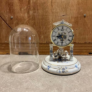 Vintage Hermle Dome Clock Floral Made in Germany