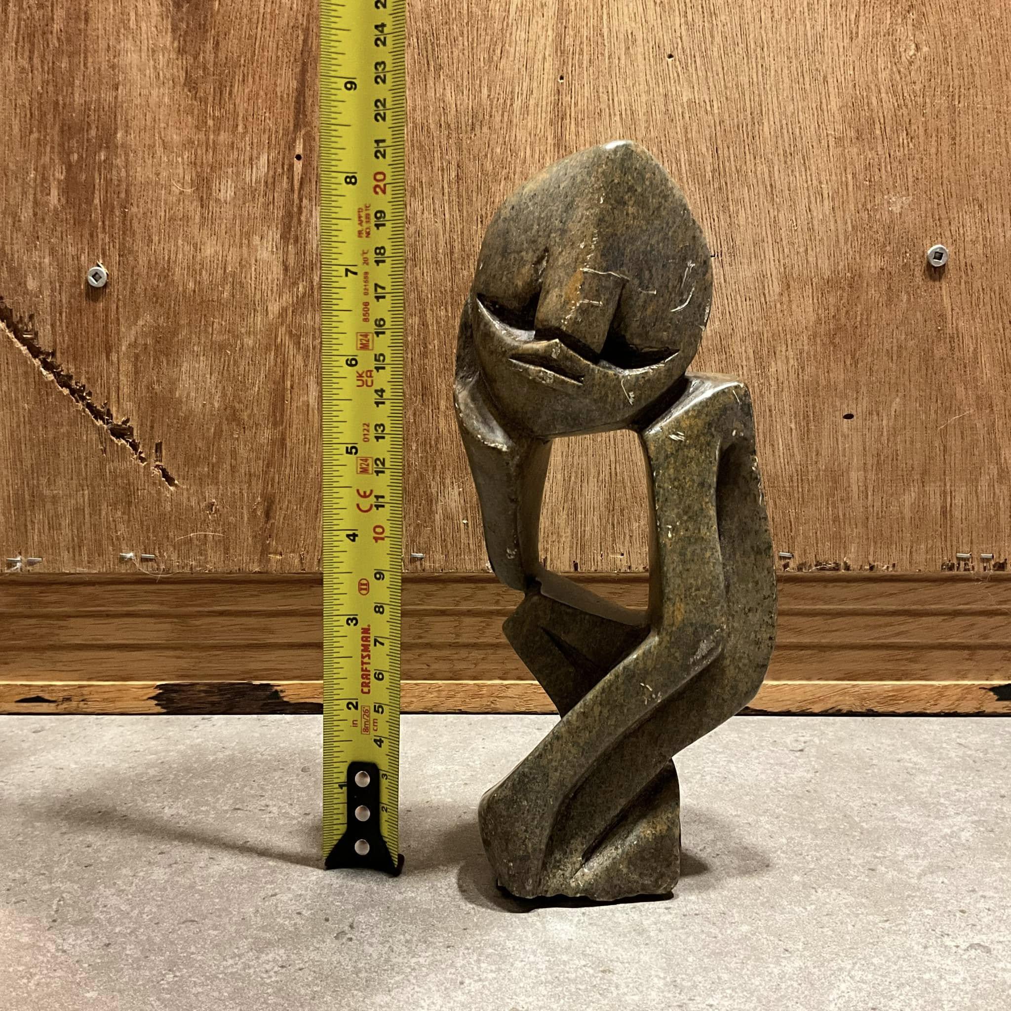 抽象的な眠る人の彫刻、彫刻された石の考える人の像 - Etsy 日本