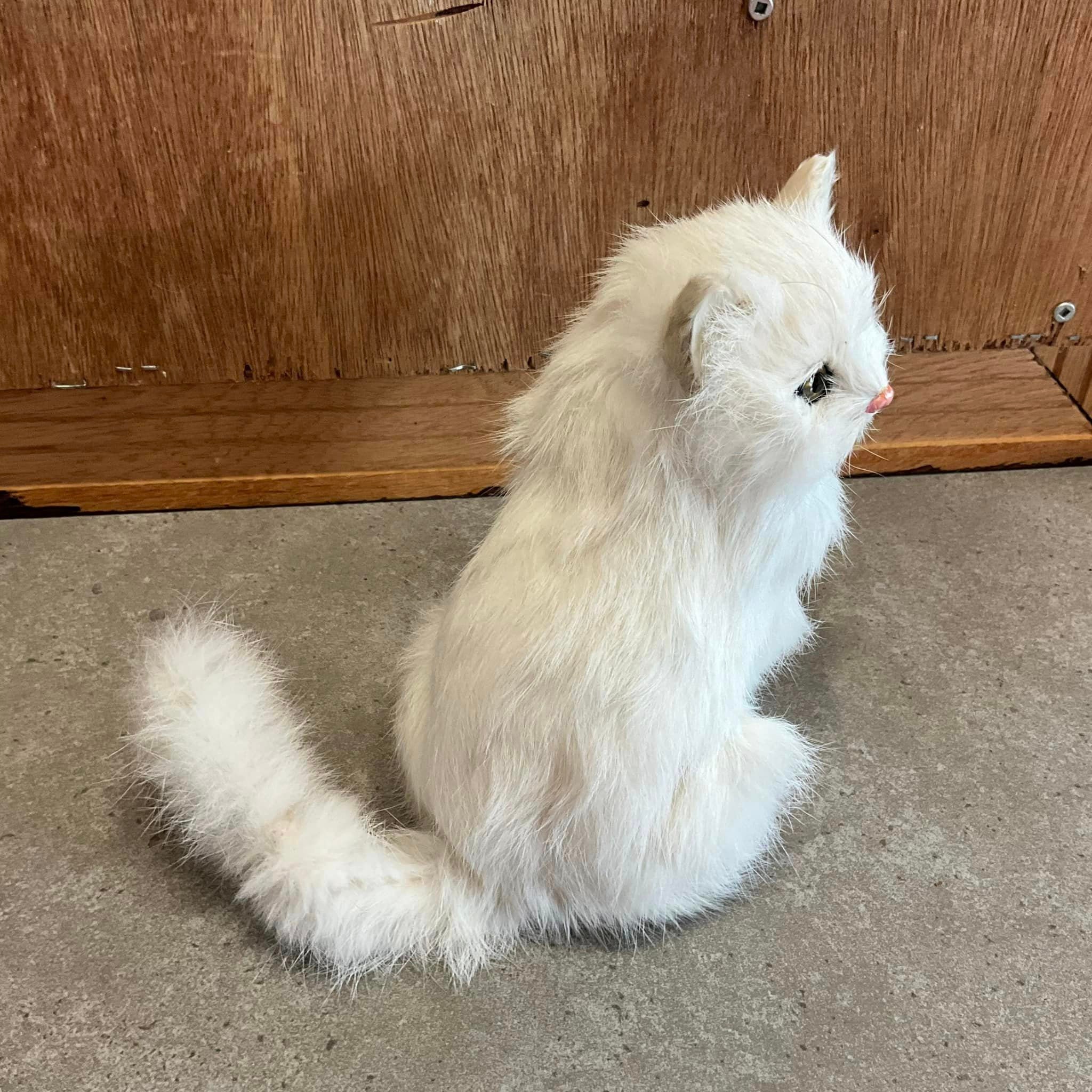 Peluche Gatto Bianco Realistico - Giocattolo Morbido Simil Vero, Peluche Per Bambini E Collezionisti, 30cm