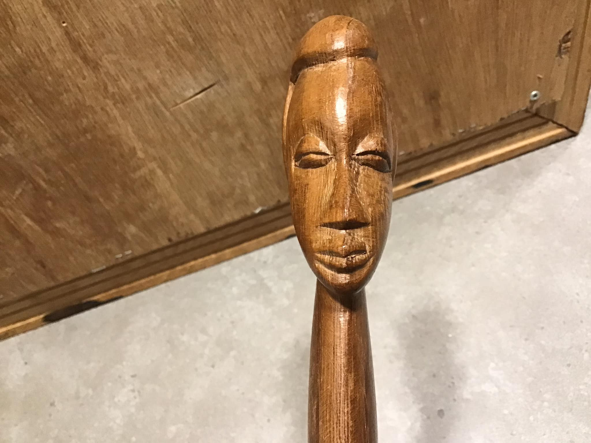 アフリカ　木彫　刀刺し　ナイフ刺し　民藝　工芸　アンティーク Vintage Carved Wood Head African Art Africa Knife - Etsy
