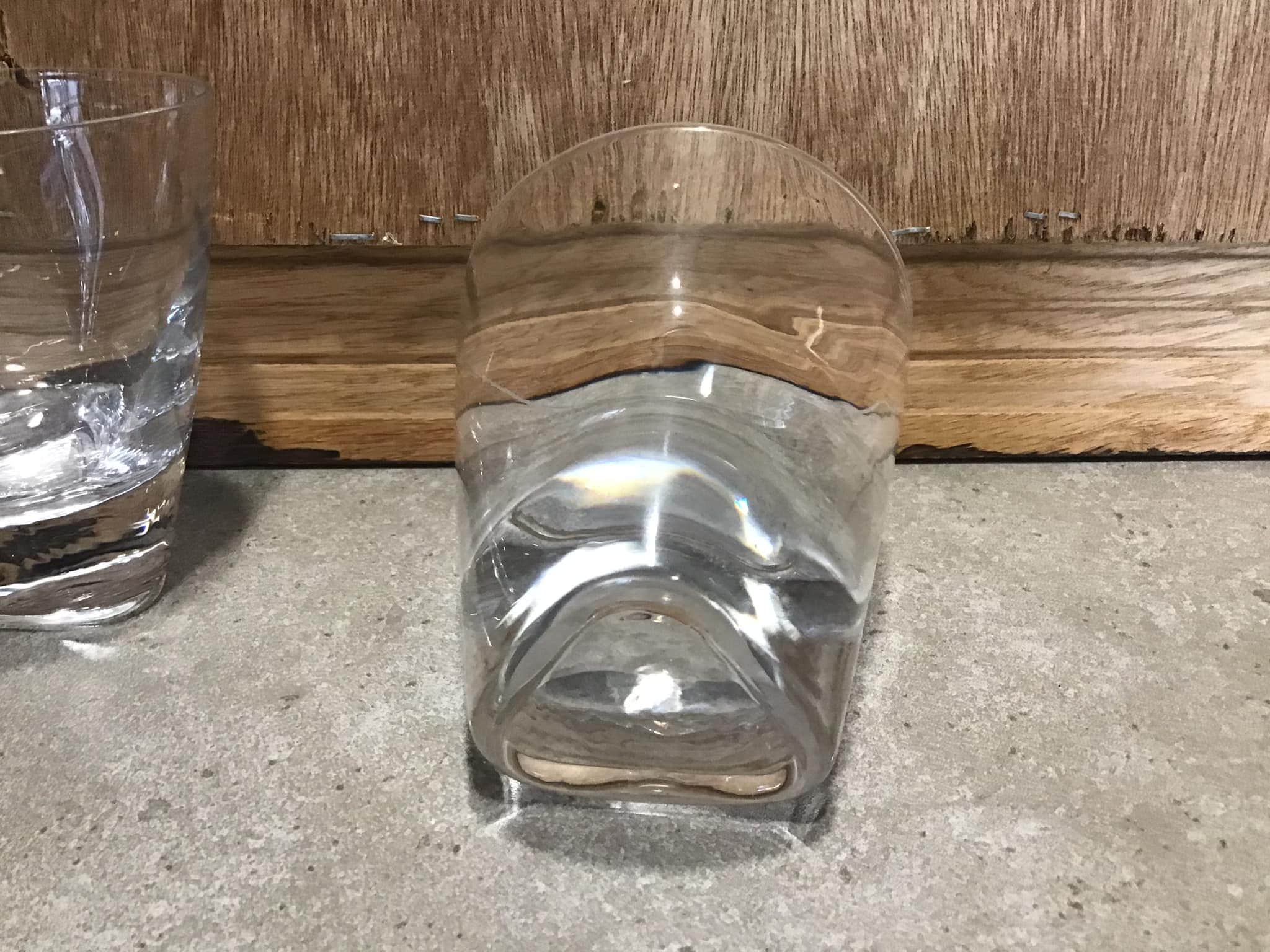 3 Triangle Base Drinking Glasses Heavy Base Glass Set of 3