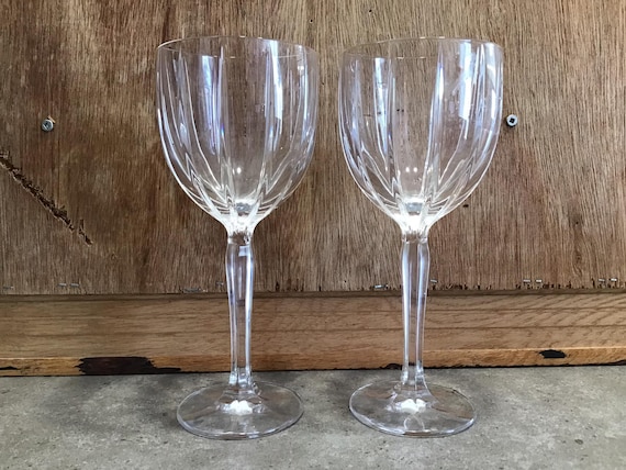 2 Vintage Marquis by Waterford Crystal Wine Glasses Balloon